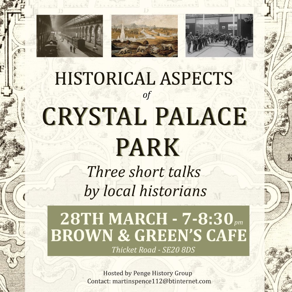 simon_jeal's tweet image. Looking forward to this local history event on Crystal Palace Park- coming up this Thursday evening at Brown &amp;amp; Green in the park itself!