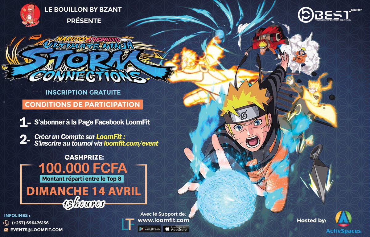[𝗦𝗧𝗢𝗥𝗠 𝗖𝗢𝗡𝗡𝗘𝗖𝗧𝗜𝗢𝗡𝗦 𝗧𝗢𝗨𝗥𝗡𝗔𝗠𝗘𝗡𝗧]

Gamers 🎮

Tournoi #StormConnections à venir et à ne surtout pas manquer ⚛️🕹️

🏬 <a href="/ActivSpaces/">ActivSpaces</a>
📅 14/04/24 🕒 13h
💰 100.000 XAF 
📹 urlz.fr/fttD

Event supported by <a href="/LoomFit/">LoomFit</a> 🌍

#𝗘𝘀𝗽𝗼𝗿𝘁𝘀𝗜𝗻𝗔𝗳𝗿𝗶𝗰𝗮