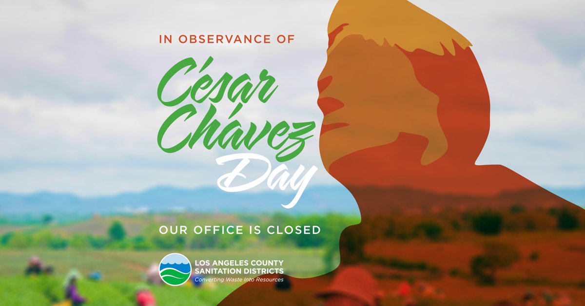 Our offices are closed today to honor Cesar Chavez for his activism and leadership. We’ll be back tomorrow. #CésarChávezDay