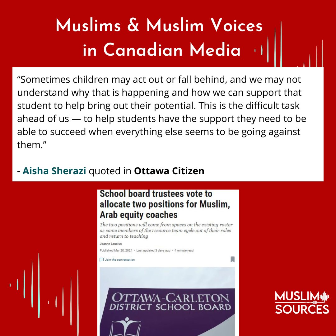 MuslimSources's tweet image. (1) Our highlights of Muslims and Muslim voices in Canadian media this past week:  #amplifyingMuslimvoices