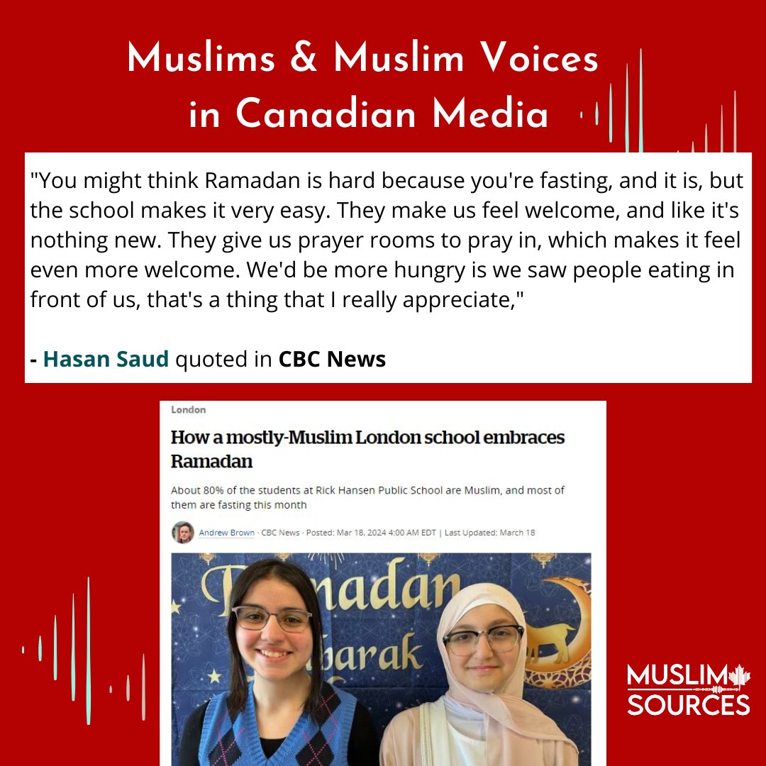 MuslimSources's tweet image. (1) Our highlights of Muslims and Muslim voices in Canadian media this past week:  #amplifyingMuslimvoices