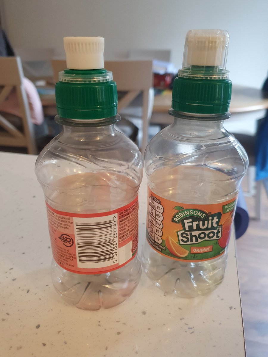 Lucy__Peters's tweet photo. Hi @fruitshootdrink 
I can't return fruit shoot bottles per the  ROI return deposit scheme. I pay 15c deposit on each bottle, and buy 24 bottles a week, so €3.60, but the machines do not seem to want to take the empty bottles. As you can see they are perfect. Any advice?? https://t.co/YuOzFQYRF0