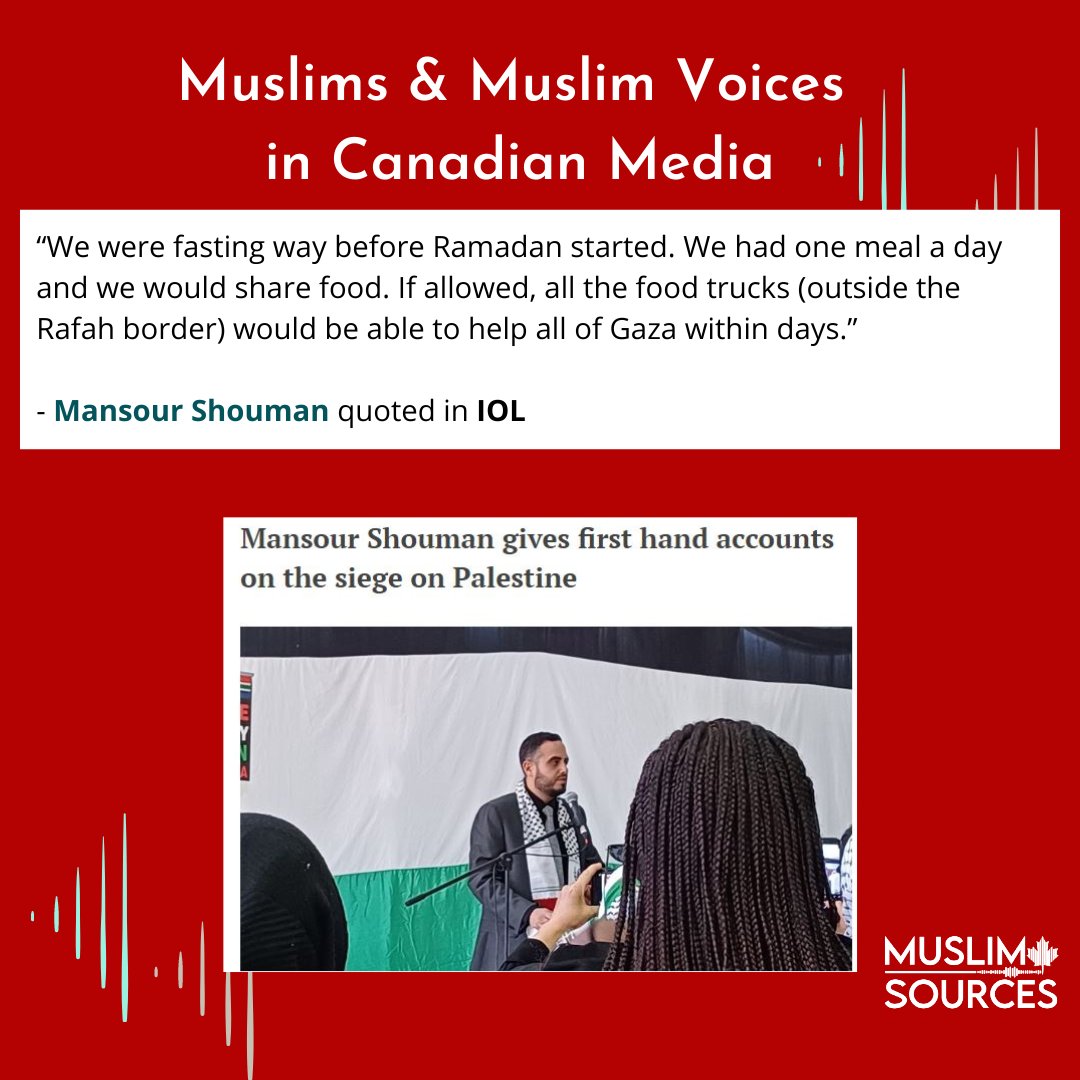 MuslimSources's tweet image. (2) Our highlights of Muslims and Muslim voices in Canadian media this past week:  #amplifyingMuslimvoices