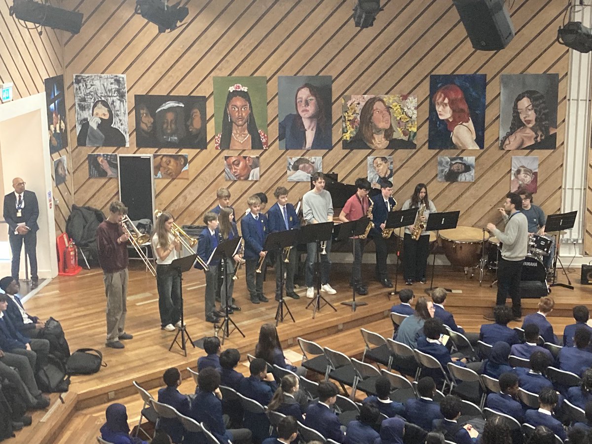 Spring Music Week: our Jazz Band begin Year 8 assembly with a performance of the Monsters, Inc. theme #ArtsMatter