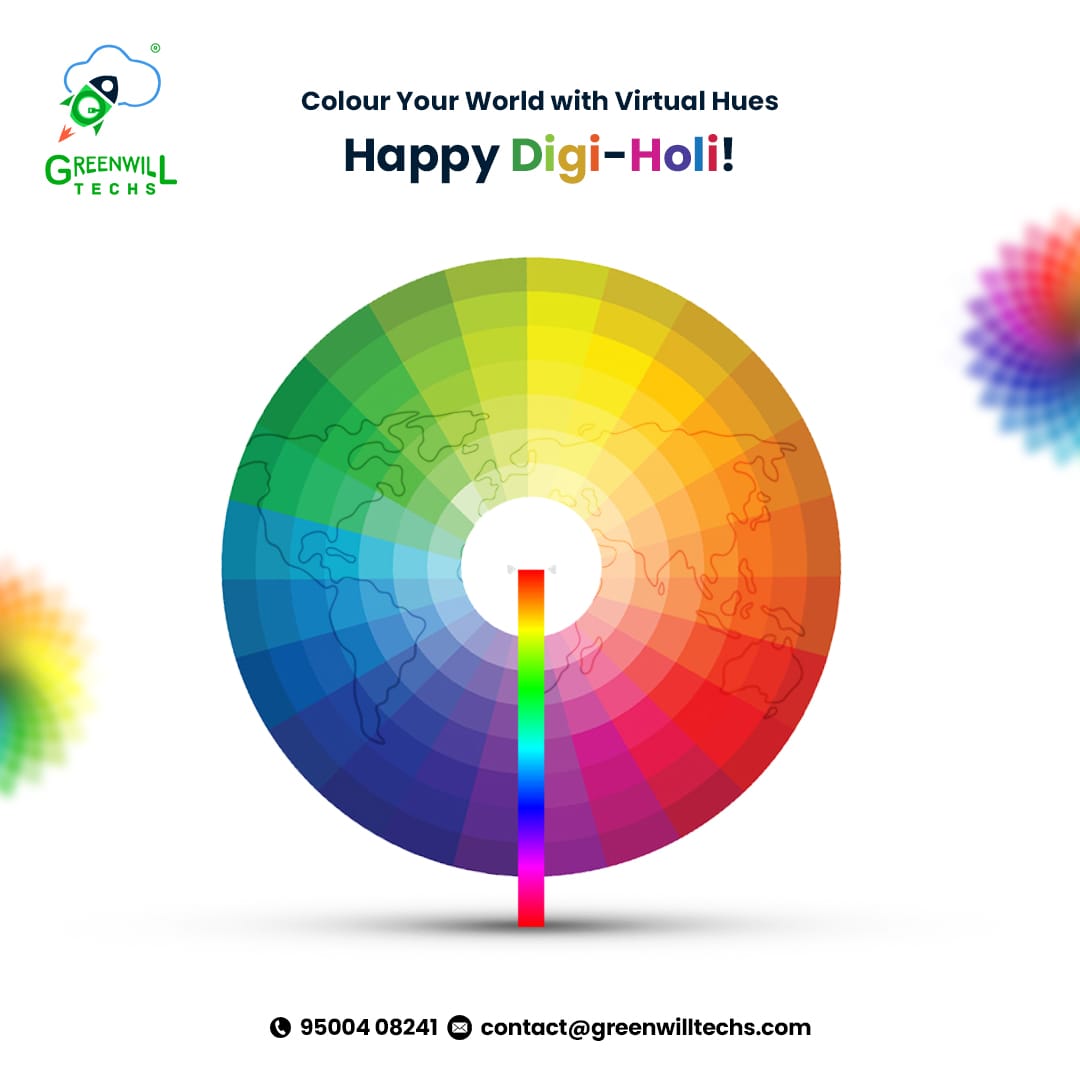 No distance can dull our sparkle when we've got virtual colors to throw! 
Tag your Buddy in the comment and splash them with 🌈 warm wishes.
#Greenwilltechs wishes Happy Holi to all!

#holi #happyholi #march25 #colors #happiness #celebration #beingtogether