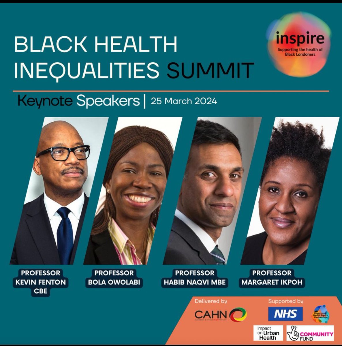 Going to be a day filled with shared learnings to improve health for black Londoners. An incredible line up of eminent speakers including @ProfKevinFenton @BolaOwolabi8 @DrHNaqvi @docmagsy et al Come & see @EnfieldCouncil @NHS_NCLICB poster (myself & Louisa) #BlackHealthSummit24