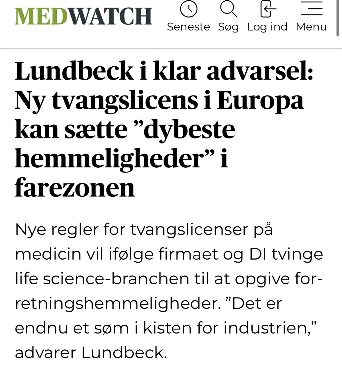 DI - Dansk Industri (@danskindustri) on Twitter photo De foreslåede patentreformer er for vidtgående og vil fundamentalt set tvinge virksomheder til uretmæssigt at dele fortrolige forretningshemmeligheder med konkurrenter, siger <a href="/MieNancy/">Mie Nancy Grouleff</a>.
medwatch.dk/samfund/articl… De foreslåede patentreformer er for vidtgående og vil fundamentalt set tvinge virksomheder til uretmæssigt at dele fortrolige forretningshemmeligheder med konkurrenter, siger <a href="/MieNancy/">Mie Nancy Grouleff</a>.
medwatch.dk/samfund/articl…