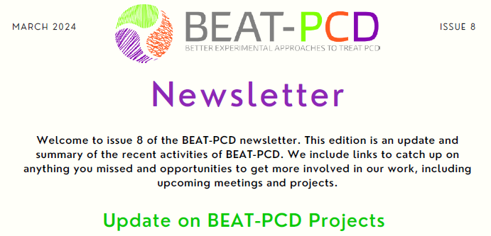 The issue 8 of the BEAT-PCD Newsletter is available on our website beat-pcd.squarespace.com/news-and-events