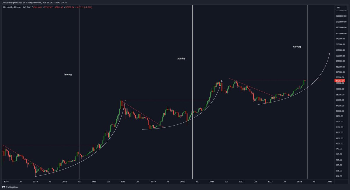 cryptorover's tweet photo. #Bitcoin always goes the most exponential after the halving! https://t.co/ZaqRNS31JD