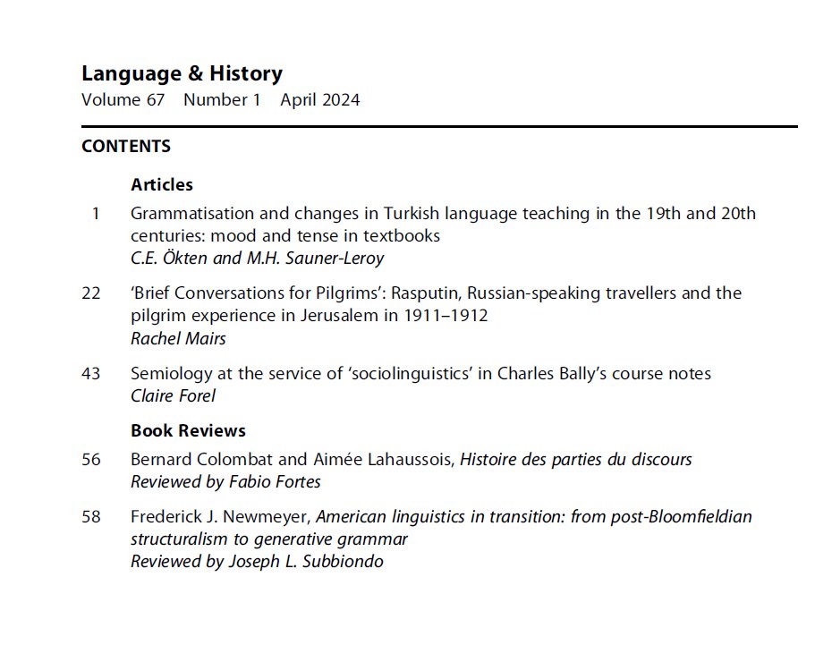 dhaydenceltic's tweet image. The first 2024 issue of Language &amp;amp; History is now online and on its way to the printers - happy reading, everyone! 😀📚 #histlx @HenrySweetSoc 

tandfonline.com/toc/ylhi20/cur…