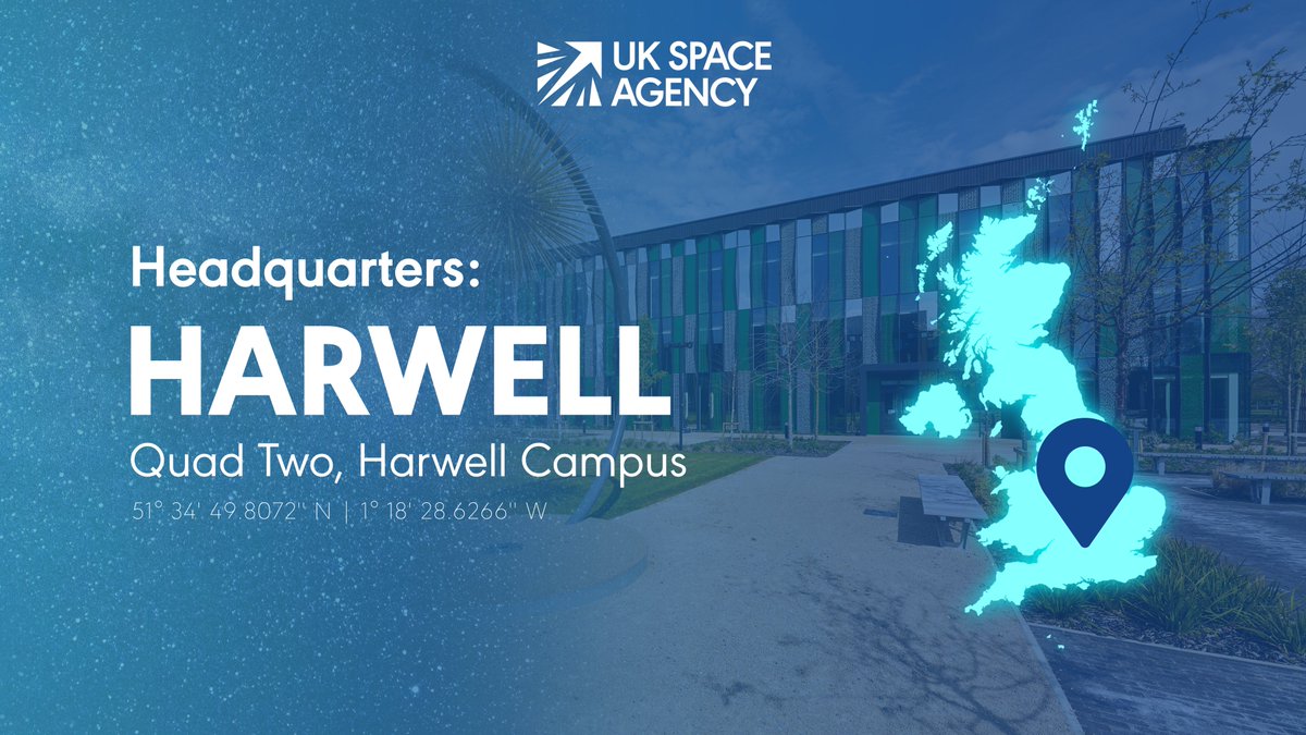 📍 Harwell Our new headquarters will be located at the UK’s biggest space cluster, on @HarwellCampus, placing us right at the heart of the space sector. 🛰️🚀 The Campus is a hub of collaboration, and already home to over 100 thriving research organisations. 🔭📡