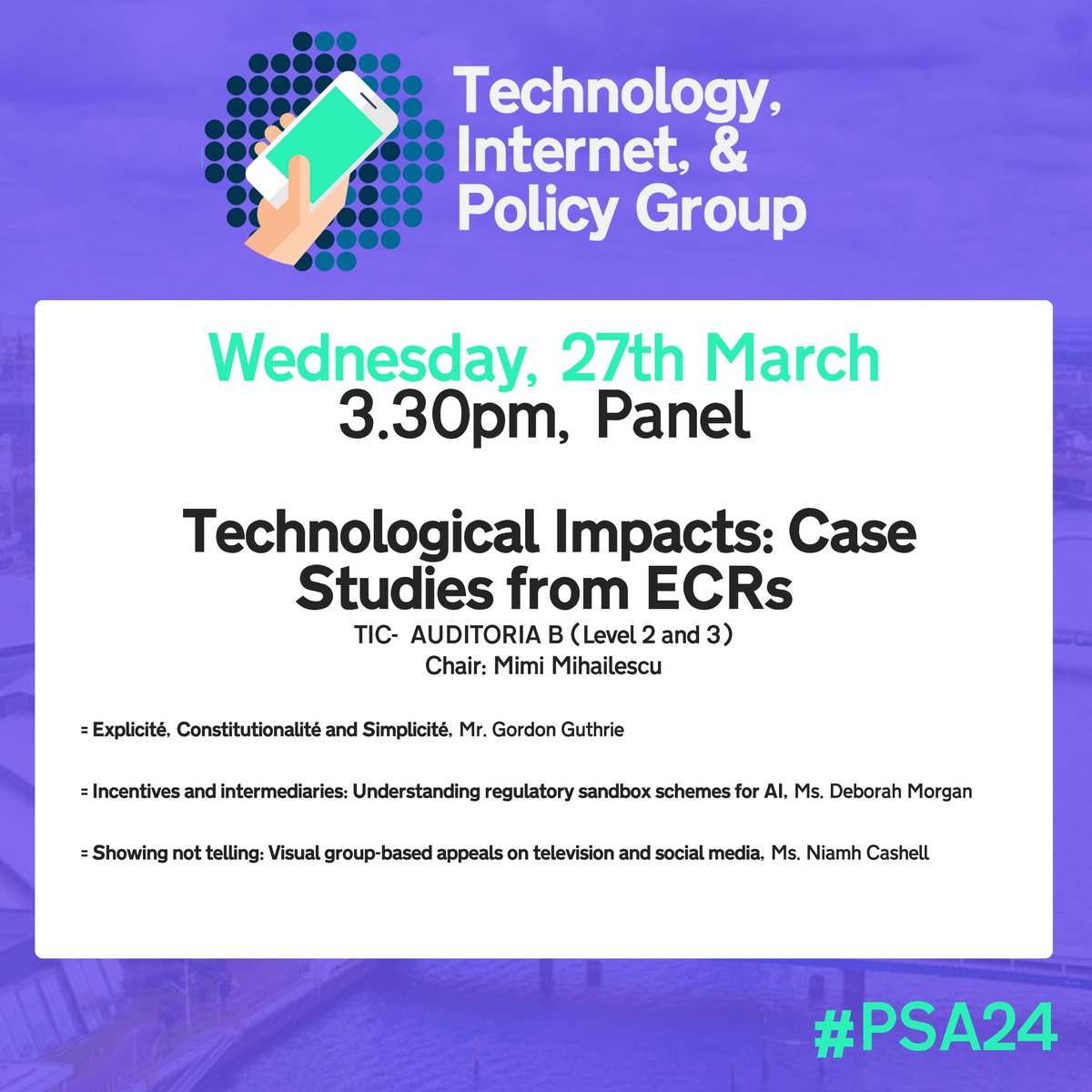 PSA Technology, Internet, and Policy (TIP) (@psa_tip) on Twitter photo Hey everyone and welcome to #psa24! 👋 We're looking forward to seeing you all!
We've some exciting panels for you this conference, make sure to take a look 👀👇
We're also going to be all up in the socials, so make sure to tag us in for retweets. <a href="/PolStudiesAssoc/">Political Studies Association</a> Hey everyone and welcome to #psa24! 👋 We're looking forward to seeing you all!
We've some exciting panels for you this conference, make sure to take a look 👀👇
We're also going to be all up in the socials, so make sure to tag us in for retweets. <a href="/PolStudiesAssoc/">Political Studies Association</a>