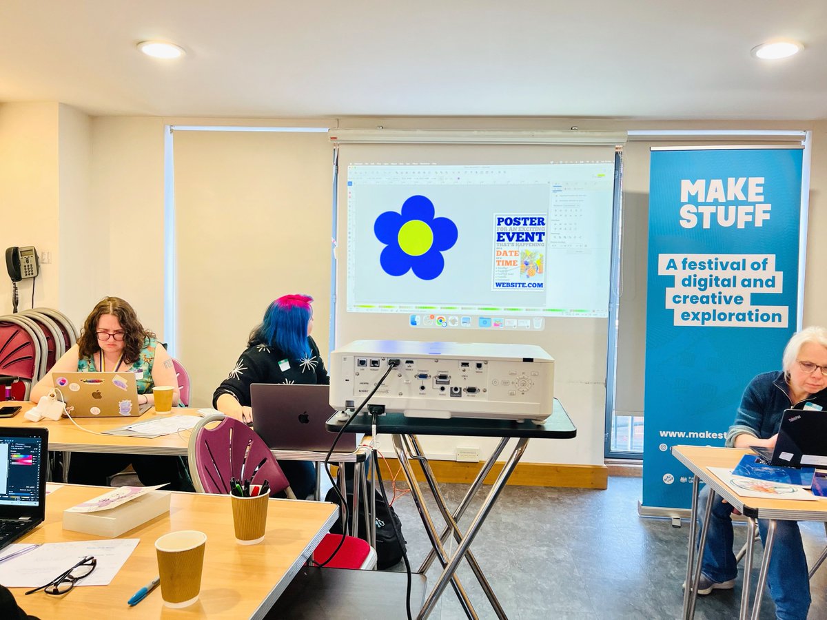 Thank you @girl_andnotgirl for a brilliant walk through the world of vector design and laser-cutting at the #MakeStuff Intro to @inkscape workshop. Missed it? We have loads more events coming up in #Stockport Check out our website here: makestuff.org.uk #DigiKnow
