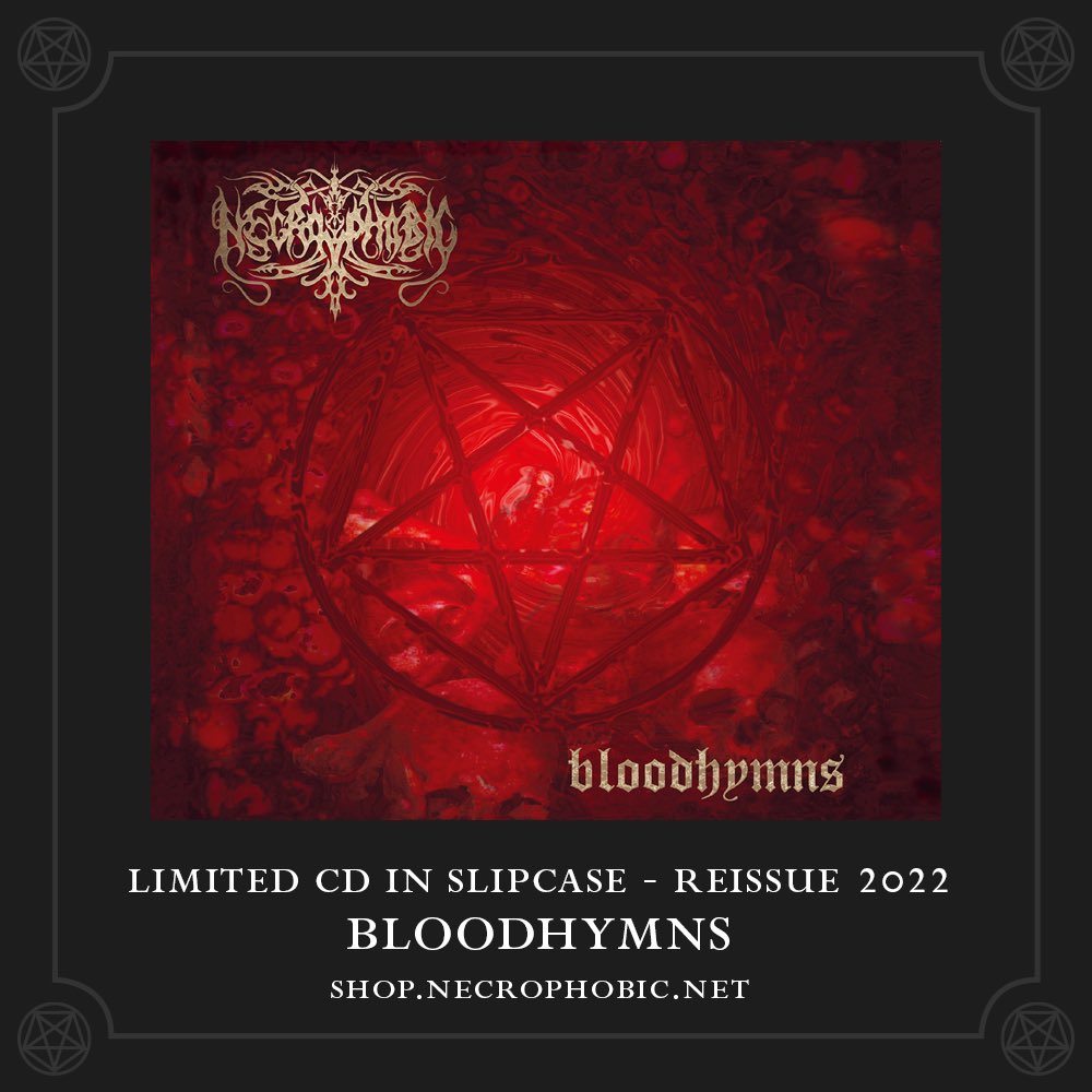 BLOODHYMNS Released 25 March, 2002 Hammerheart Records Reissued on Century Media 2022 What do think about this album? What’s your fave song? You can buy the great remastered album here: shop.necrophobic.net