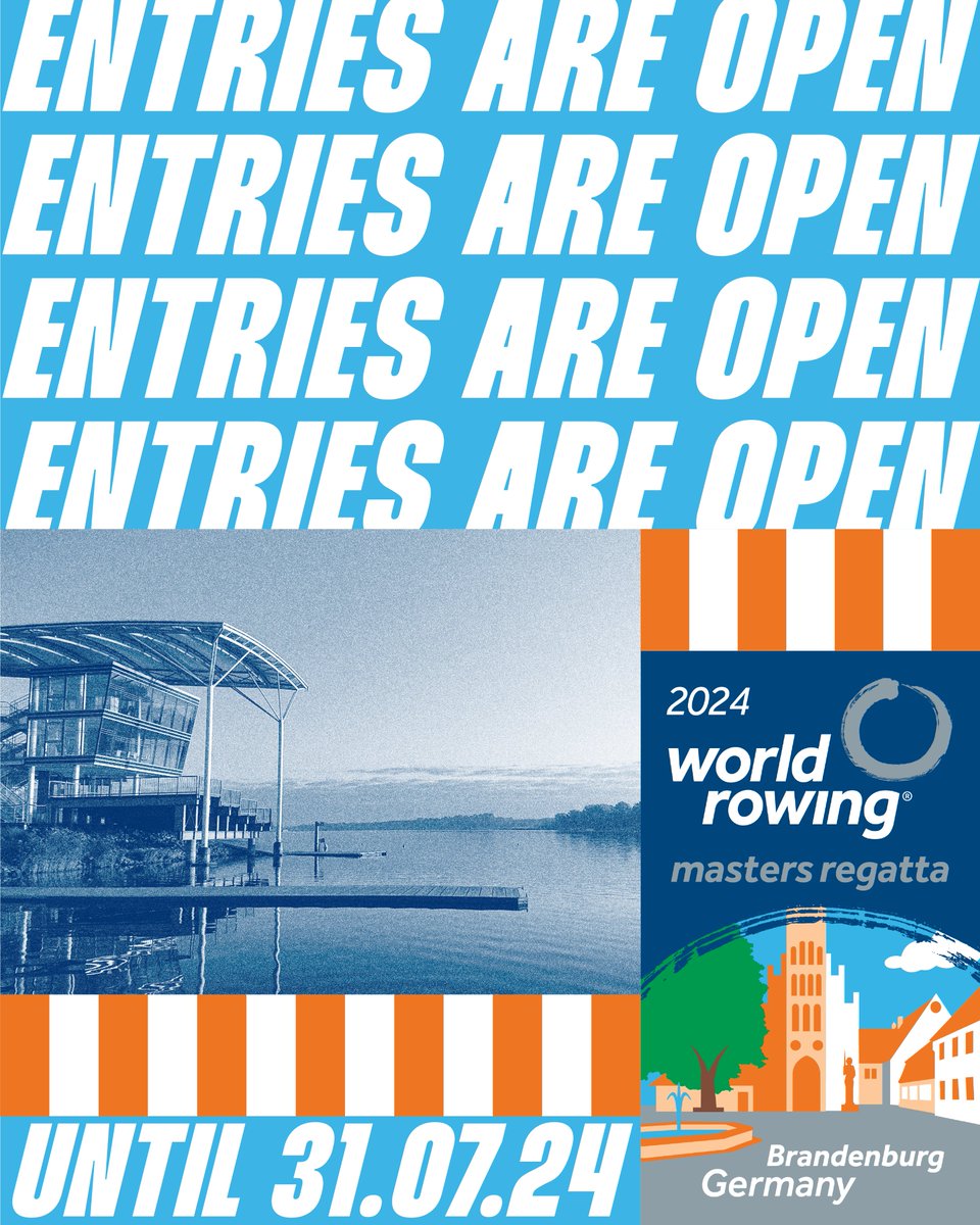 Entries are open for the 2024 World Rowing Masters Regatta in Brandenburg, Germany! worldrowing.com/event/2024-wor…