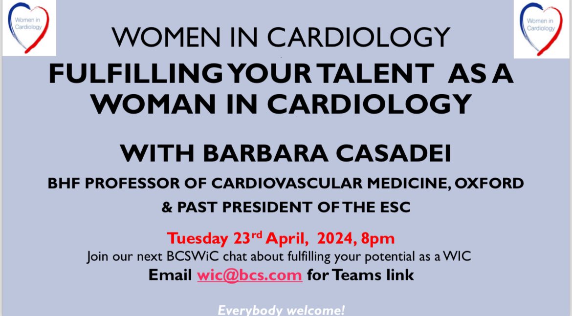We are delighted that Professor Barbara Casadei will share her experience and insight at our next WiC webinar: