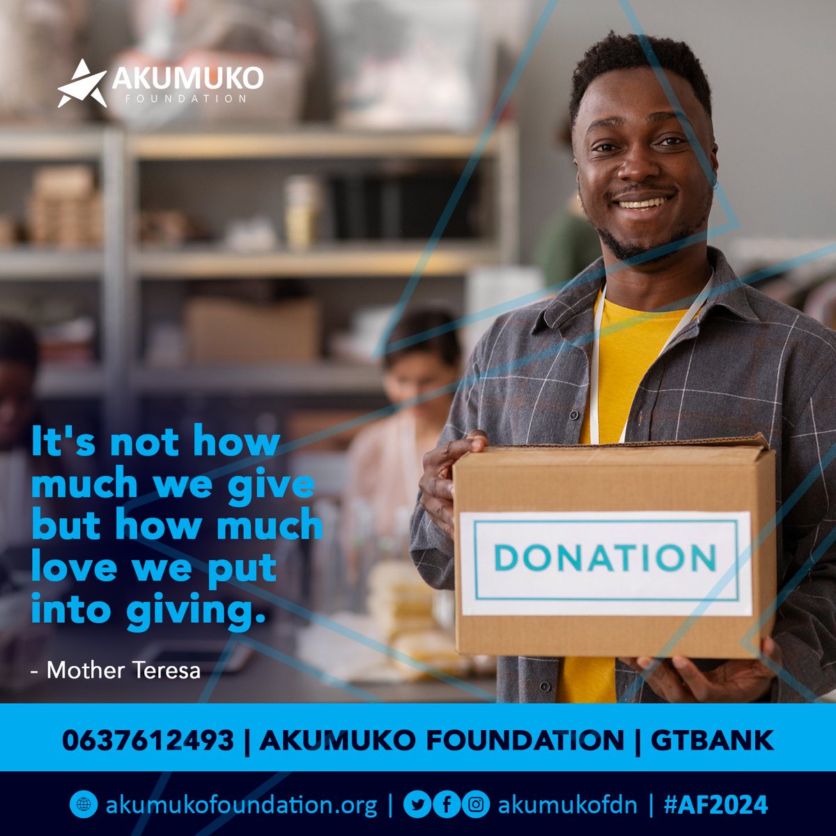 AkumukoFDN's tweet image. It's not how much we give, but how much love we put into giving.

- Mother Teresa

#AkumukoFoundation
#AF2024