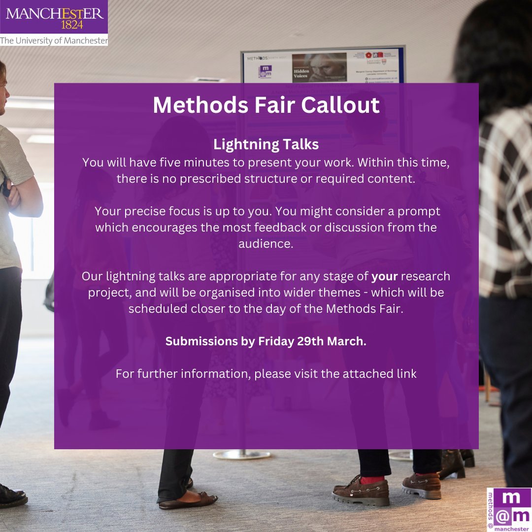 This Friday is the deadline to submit a Lightning Talk abstract for our up-coming Methods Fair! Are you a #researcher who wants to connect with others across the #SocialSciences over your research? Then submit today! new.express.adobe.com/webpage/dWui8q…