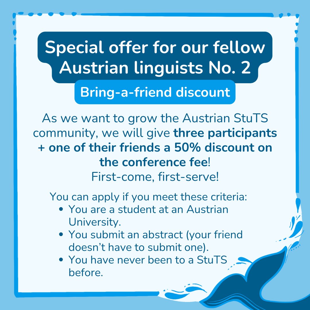 Special offer for students of Austrian universities!🐳 (Check our website for more information: 75.stuts.de/registration/e…)