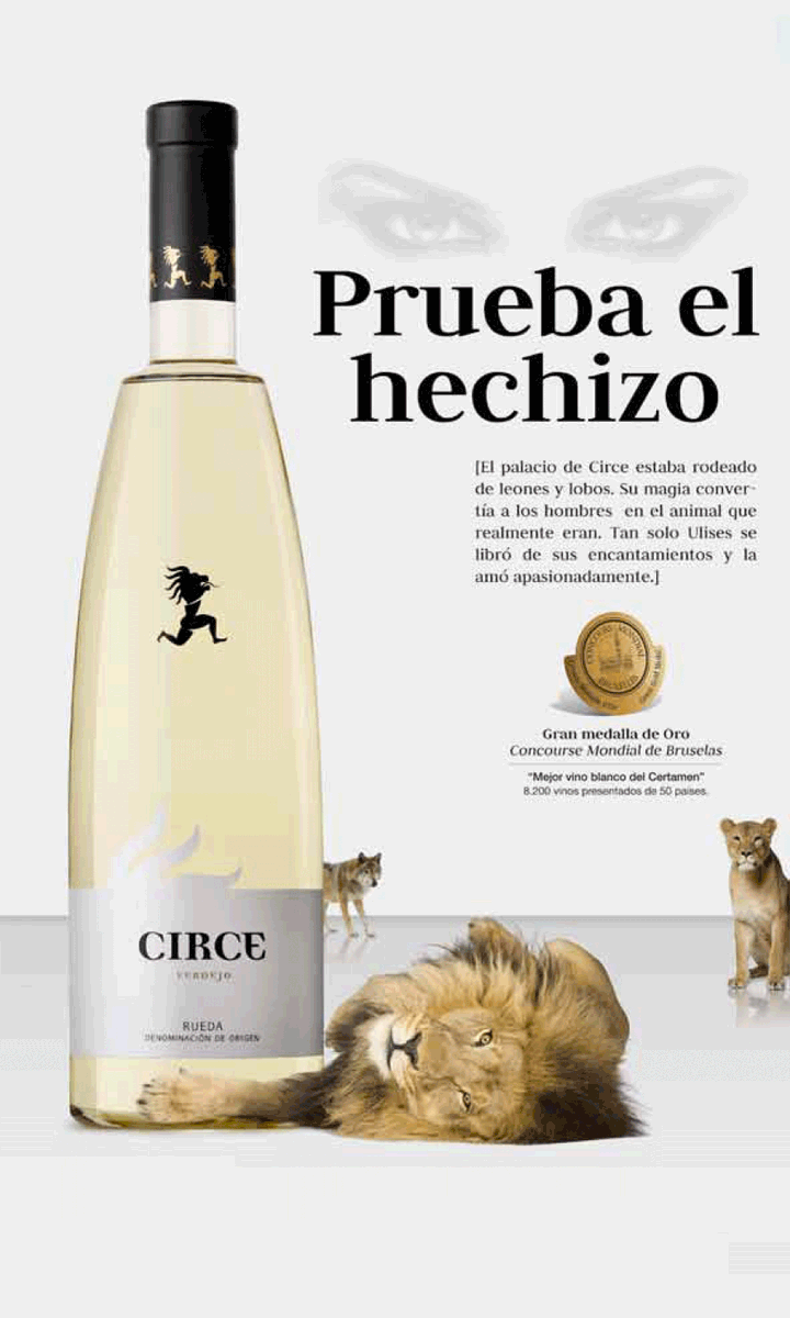 Circe, la maga, la hechicera de la Odisea, que convierte a los compañeros de Ulises en cerdos y con la que Ulises...se queda una temporada
Es la etiqueta de un vino estupendo de @avelinovegas de la <a href="/DORueda/">D.O. Rueda</a>
Las marcas están llenas de mitología
#PequeñaHistoriadelaMitologíaClasica