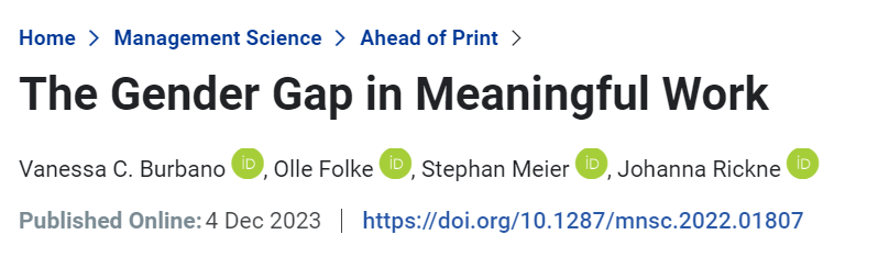 Economists care more and more about meaningful work! But who has more meaningful jobs in the labor market? Some key patterns from our recent paper in Management Science using nationwide Swedish survey data (N=121,000) (doi.org/10.1287/mnsc.2…). 1/8