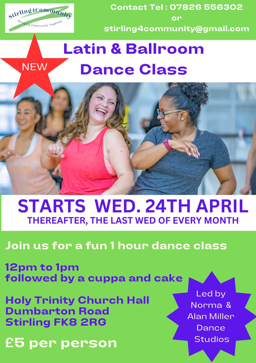 Have you always wanted to learn to dance better? Then join Stirling4Community's monthly Latin and Ballroom dance lessons at Holy Trinity Church, Stirling. whatsonstirling.co.uk/event/135249-l…