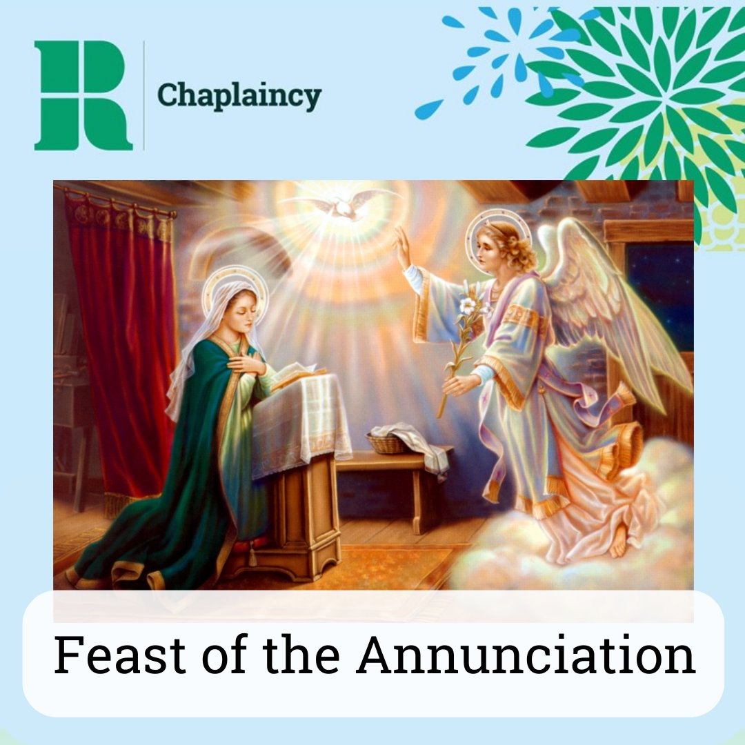 Today, 9 months before Christmas Day, marks the Feast of the Annunciation, where Christians remember the Angel Gabriel's visit to Mary, where he announced that God had chosen her to conceive His Son. Christians celebrate Mary courageously and faithfully saying yes to God's plan.