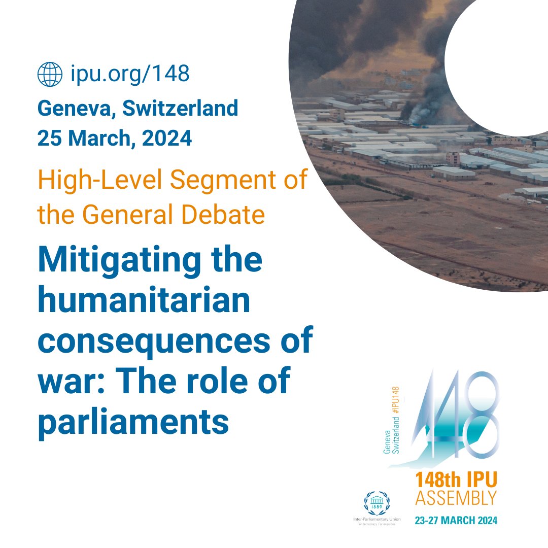 What are the humanitarian consequences of #war? This morning's #IPU148 #IHL segment of the General Debate will focus on displacement and sexual violence, with a keynote address from @Refugees and Pramila Patten. @endrapeinwar 🎥Watch the live stream ➡️ipu.org/148