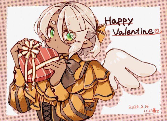 「holding gift valentine」 illustration images(Latest)