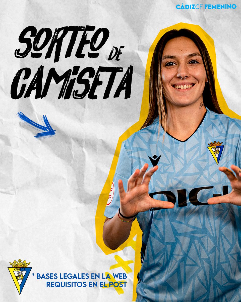 💣 ¡𝗦𝗢𝗥𝗧𝗘𝗢 𝗘𝗦𝗣𝗘𝗖𝗜𝗔𝗟 𝗦𝗘𝗠𝗔𝗡𝗔 𝗦𝗔𝗡𝗧𝗔! 💣

💙 ¡Gana una 𝗰𝗮𝗺𝗶𝘀𝗲𝘁𝗮 𝗼𝗳𝗶𝗰𝗶𝗮𝗹 del Cádiz CF Femenino! 💛

➕ Seguir a <a href="/Cadiz_CFFem/">Cádiz CF Femenino</a> 
🔛 Menciona dos amig@s
🔃 RT el post

El domingo 24 se realizará el sorteo, ¡mucha suerte!🍀