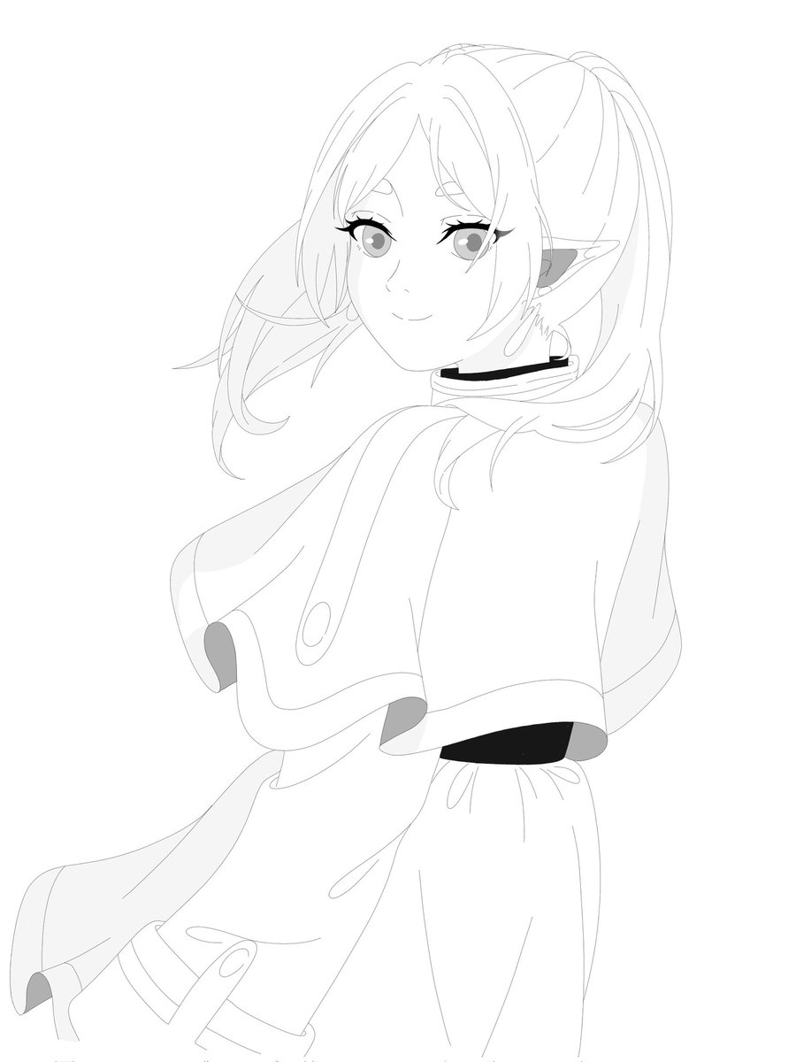 uten_rain0417's tweet photo. フリーレン描きました！
※学校関係で急いで描いたので色無しです。
 #絵師さんと繋がりたい  #新人歌い手 https://t.co/nSmjduvTgV