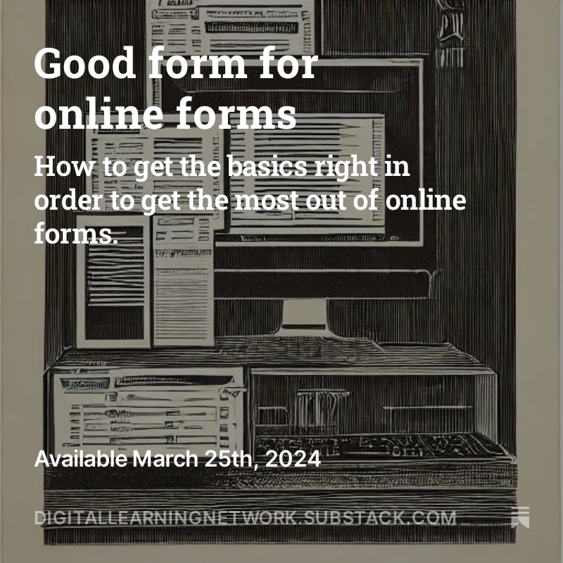 Sometimes you just need to know what people think, and what better way than a quick online form to capture the views of the people?

Take a look at our latest article...

open.substack.com/pub/digitallea…

#digitallearning #onlineforms #culturesector