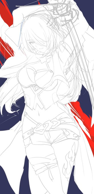 黄泉 ラフ→線画→下塗り→仕上げ #HonkaiStarRail 