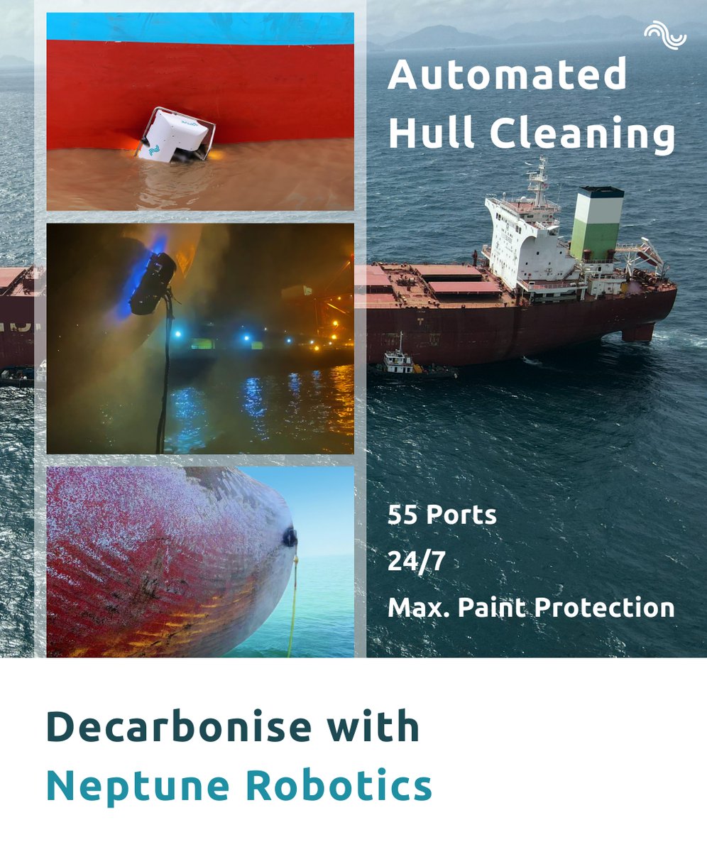 🚀@NeptuneRobotics #ROVunderwaterhullcleaning💡 ✅ 1. Muddy Water, Crystal Clear Photos ✅ 2. Extreme Weather, Counter Current at Berths or Anchorages ✅ 3. AF Coating, Cavitational Waterjet with Max Protection ✅ 4. Above and Underwater, Beyond the Cleaning Limit