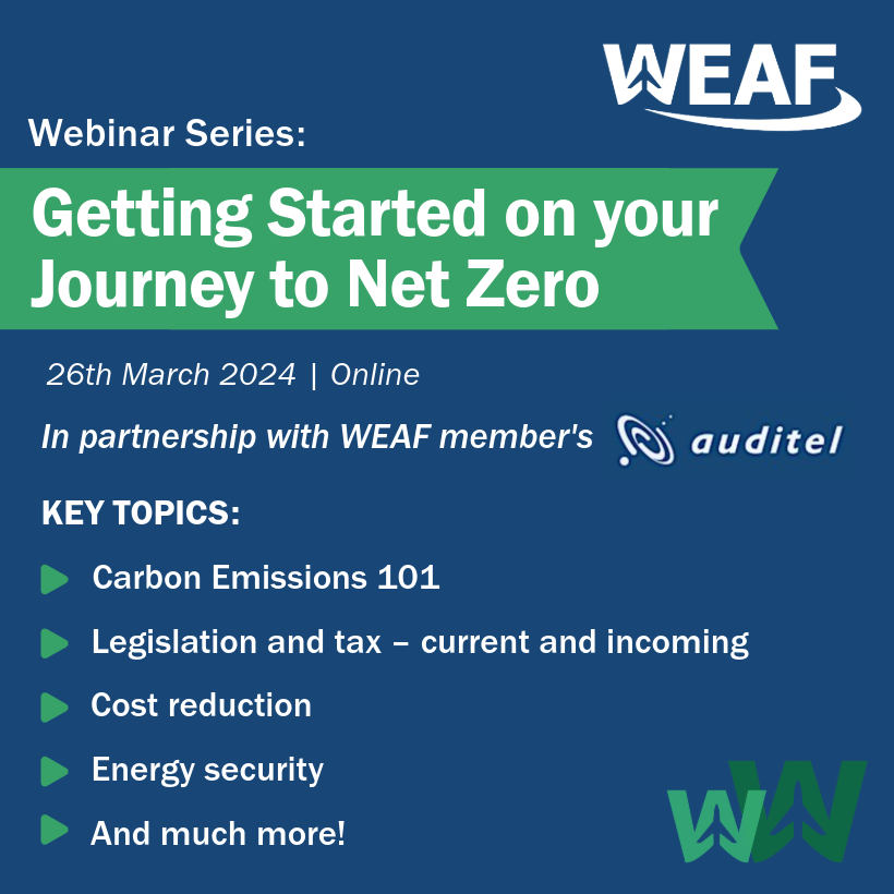 Last chance to join us for tomorrow's sustainability webinar with Auditel - Don't miss out on this important topic! 🌍 Find out more or book your place here 👉 lnkd.in/eAgh9YtS This webinar is FREE to WEAF members - can you afford to miss out?! #WEAF #webinar #netzero