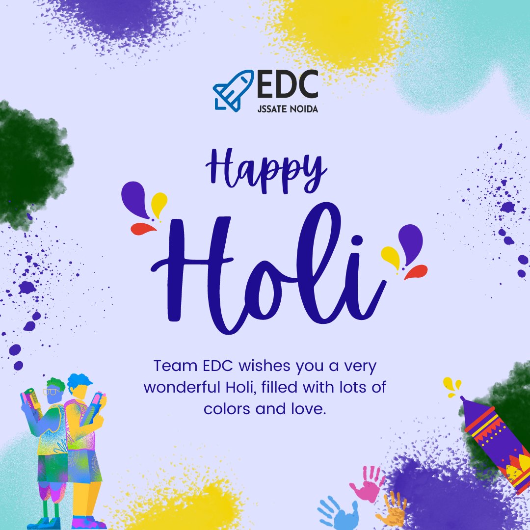 ecell_jss's tweet photo. Team EDC wishes you a very Happy Holi. May this festival of colours fills your life with new and bright colours too ..✨
#holi #holi2k24 https://t.co/XFijQ4dB9y