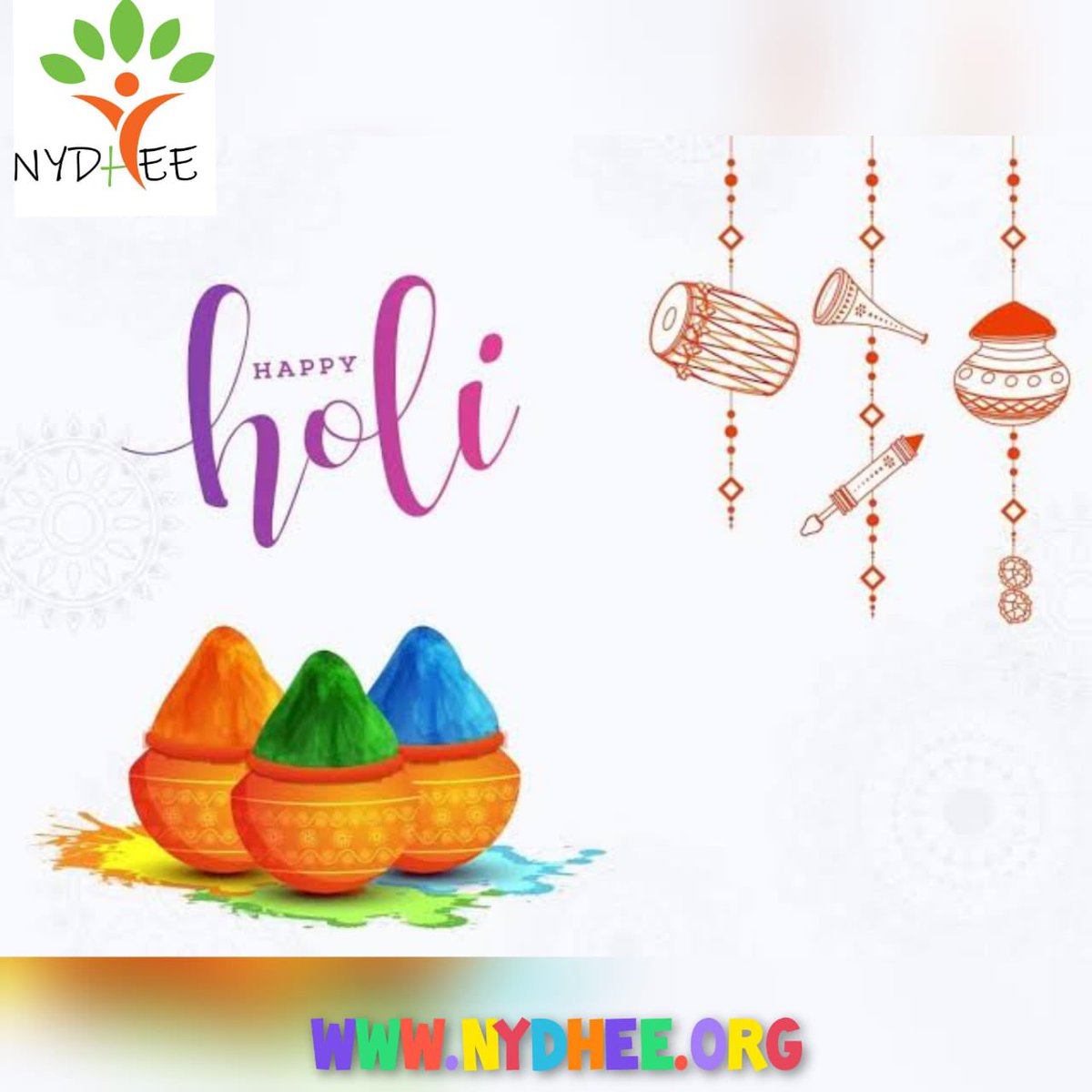 This Holi, NYDHEE wishes everyone a canvas of colorful possibilities. May this festival paint our lives with the colors of joy, harmony, and innovation. Happy Holi! #NYDHEEHoli #FestivalOfColors #InclusiveGrowth