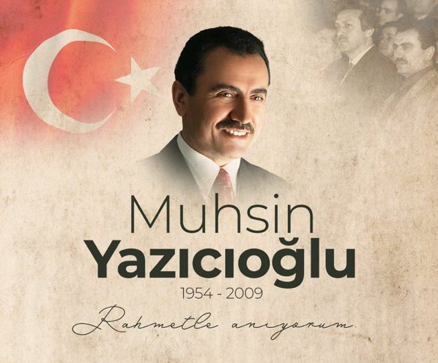 İlkeli, samimi ve vicdanlı duruşundan taviz vermeden ömrünü 'Hakk'a ve halka hizmet' yolunda harcamış bir lider, #MuhsinYazıcıoğlu'nu vefatının 15. sene-i devriyesinde rahmetle anıyorum. Kabri nur, mekanı cennet olsun. 🇹🇷