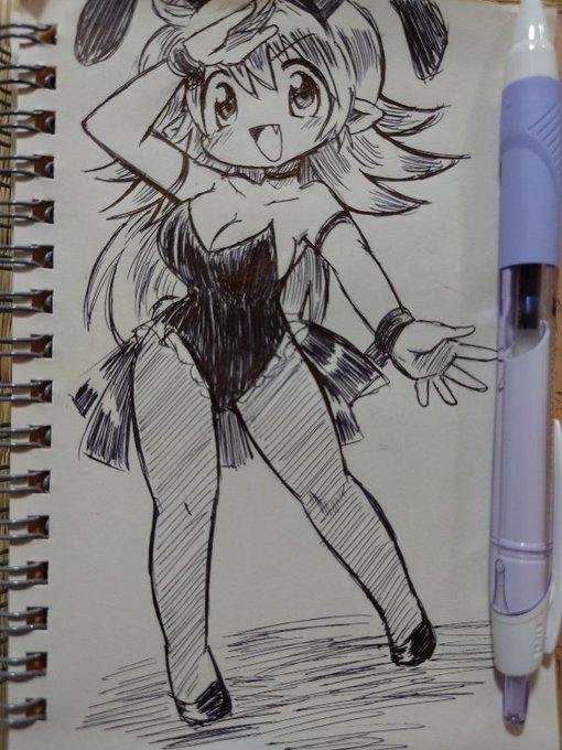 アナログ絵を撮るための照明や机などの環境は3年前に引っ越しの際にすべて失ってしまったのでここ数年のアナログ絵は影入りまくりだしシャーペンだと光反射してまともに映らないのでボールペン描きになってる 