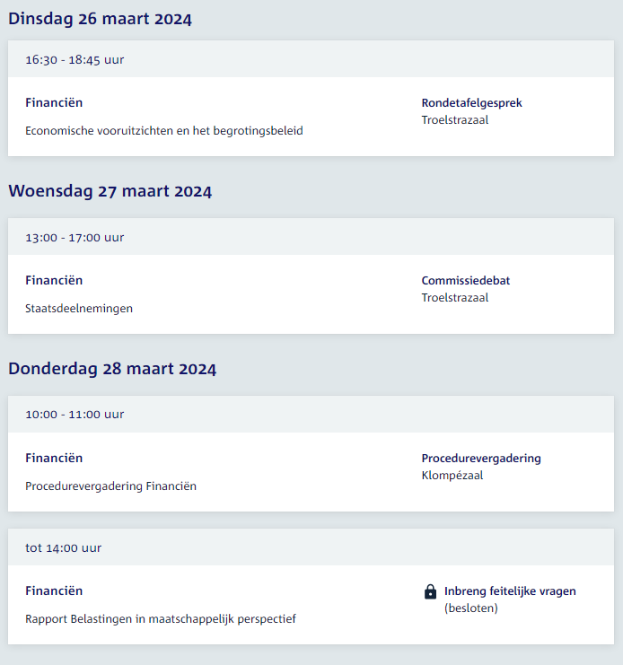 Het weekschema van de commissie voor Financiën staat weer online. Meer lezen over de activiteiten? tweedekamer.nl/debat_en_verga…