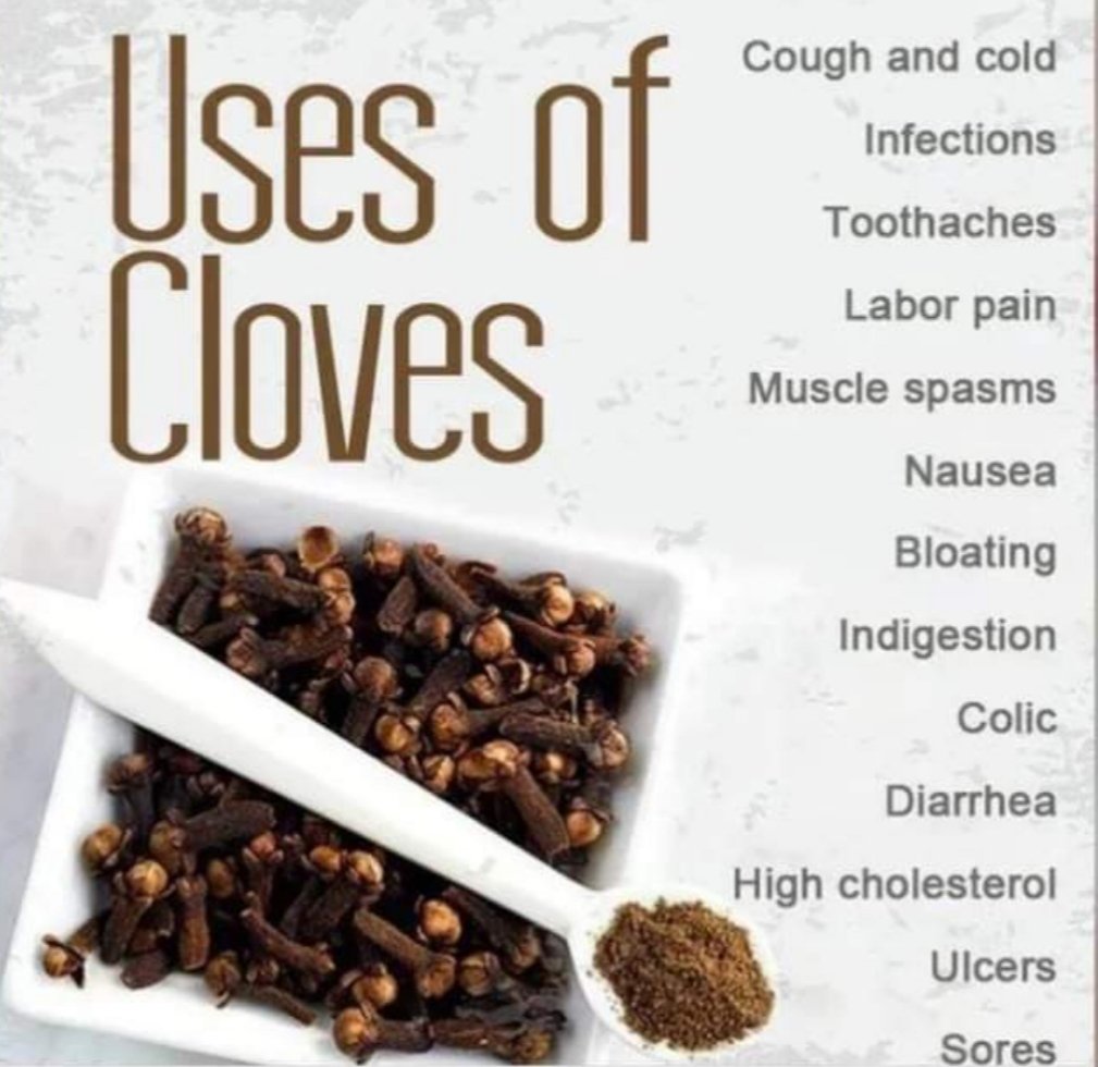 Different uses of clove!
#spice #healthylifestyle #wellness #garlic #cloves #herbs #foodie #youngliving #pepper #ayurveda #vegan #herbal #Health #healthy #healthiswealth #HealthAndWellness #healthyfood #fitness #HealthForAll 
#HealthTips #HealthyLiving #dietplan