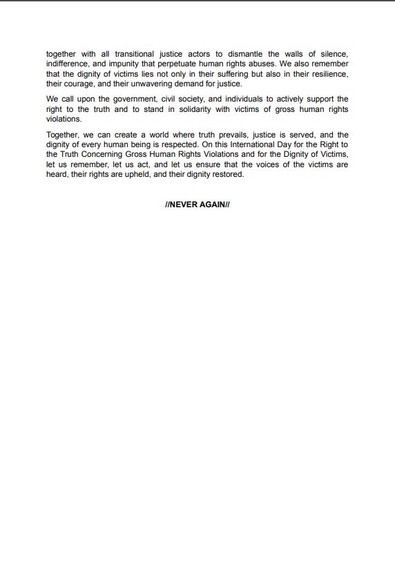 "The commemoration comes at a time when the chief-led public hearings on Gukurahundi are about to commence in Matabeleland North &amp;  South. 

"The process needs to be transparent, truthful, &amp;inclusive of not only the victims but also the perpetrators."

Read full NTJWG statement