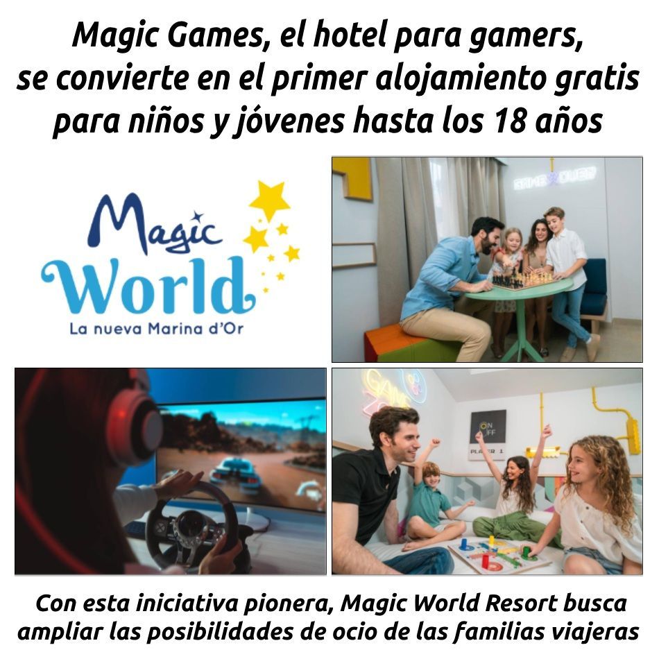 hosteleriaenvlc's tweet image. MAGIC GAMES, EL HOTEL PARA GAMERS, SE CONVIERTE EN EL PRIMER ALOJAMIENTO GRATIS PARA NIÑOS Y JÓVENES HASTA LOS 18 AÑOS

hosteleriaenvalencia.com/noticias.asp?i…

@MagicWorld_ES @hoteles_magic #MagicGames #HotelGamer #AlojamientoGratis #NiñosGratis #JovenesGratis #MarinaDOr #HosteleriaEnValencia