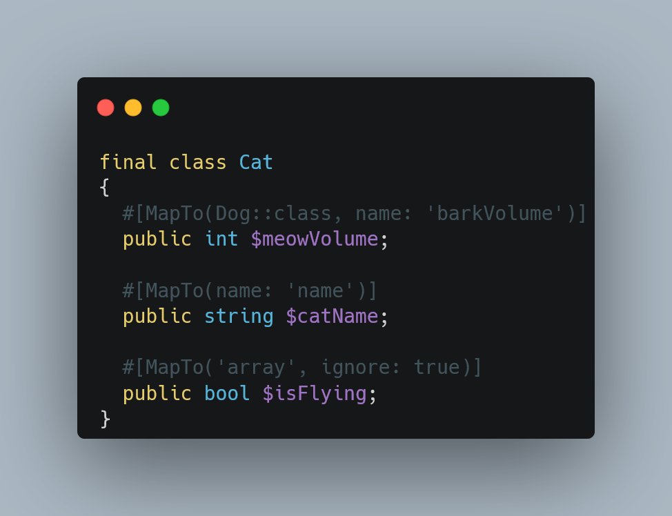 AutoMapper v9 is coming with a lot of new features , we are releasing a first beta version if you want to try out 🎉

Check out the documentation at automapper.jolicode.com/9.0.0-beta.1/ to see what's coming!

AutoMapper is a 🚀 Very FAST 🚀 PHP mapper with on the fly code generation 💪