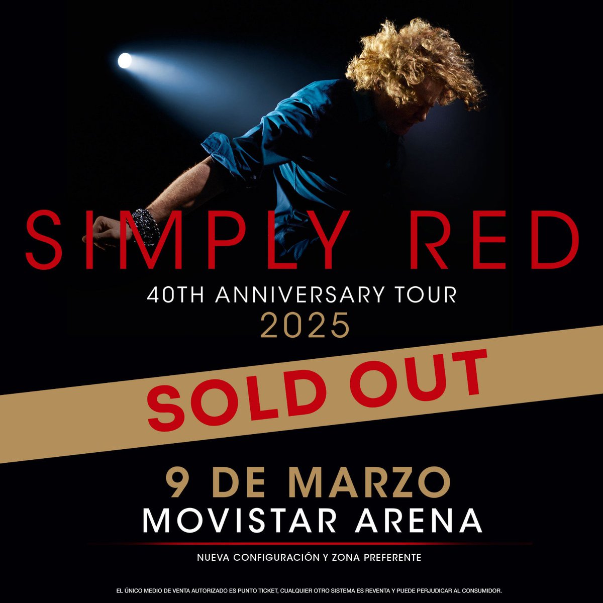 Lo hicieron de nuevo! 😱 Simply Red bate récord de ventas en nuestro país agotando su 3° show en Movistar Arena! Un aplauso a sus fans acérrimos 👏 Simply Red en Chile 40th Anniversary Tour 7, 8 y 9 de Marzo 2025 #simplyred #simplyredfans #simplyredconcerts #simplyredchile