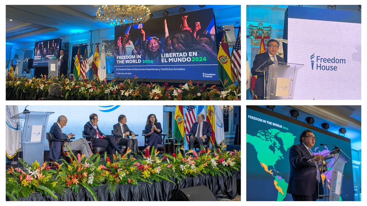 Con sala llena, por primera vez se lanzó en Guatemala el Informe de la Libertad en el Mundo 2024 con la colaboracion de la @FundacionLD. Presentamos las tendencias globales, las de #AmericaLatina, #Americacentral y #Guatemala. Lea el informe aquí: tinyurl.com/4kbcke6y