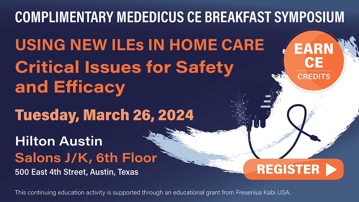 Attending NHIA 2024? Join Carol S. Ireton-Jones, PhD, RD, CNSC, FASPEN, and Reid Nishikawa, PharmD, FASPEN, FCSHP, for “Using New ILEs in Home Care: Critical Issues for Safety and Efficacy,” on Tuesday, March 26. This complimentary CE breakfast symposium will be held at Hilton