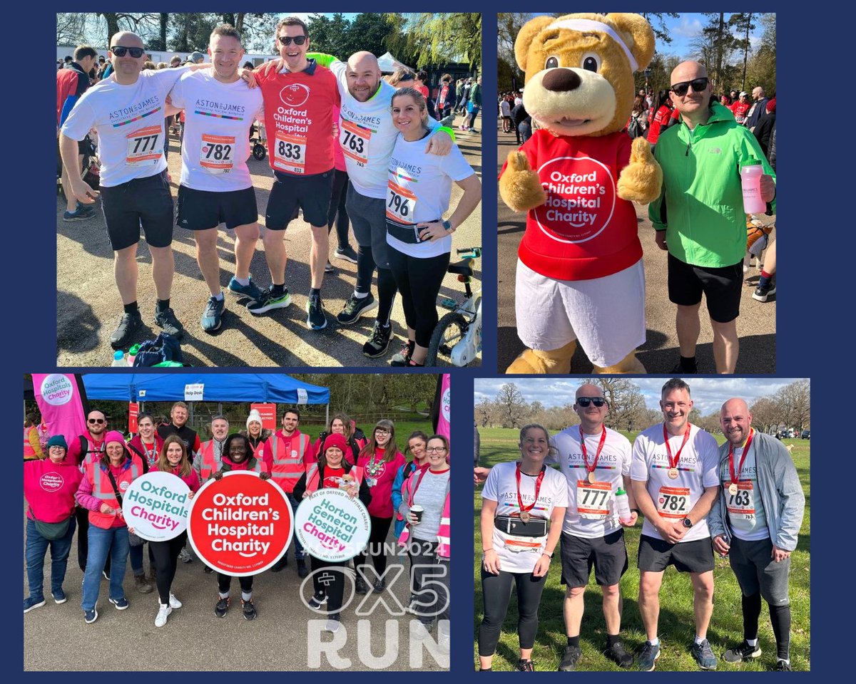 We did it! 🏅team A&amp;J took on the OX5 RUN at #Blenheimpalace yesterday, for #TheOxfordChildrenshospital/#Oxfordhospitalscharity.
While the race may be over, our commitment to supporting the charities continues-it's not too late to contribute - oxfordhospitalscharity.enthuse.com/pf/aston-james