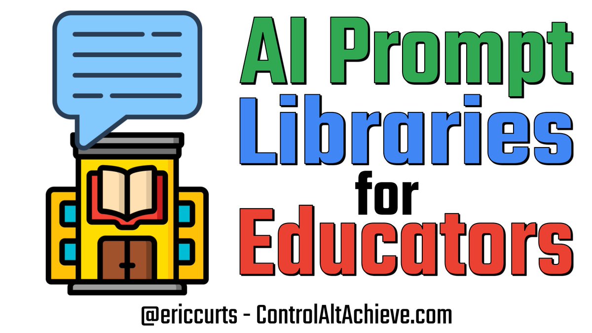 🏛️ AI Prompt Libraries for Educators - controlaltachieve.com/2024/03/ai-pro…

🤷 Not sure what to type into an AI chatbot?
💬 Check out 100's of educational prompt templates
💡 For lesson plans, rubrics, assessments, tutoring, differentiation, SEL &amp; more!

#edtech #AI #ChatGPT #GoogleEDU