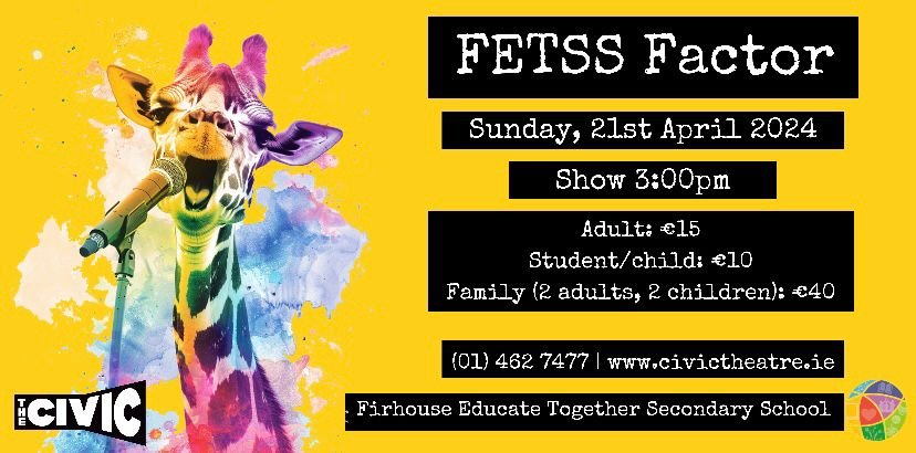 Tickets are now available for our first ever school production, FETSS Factor! Details in the poster attached and tickets available at: civictheatre.ticketsolve.com/ticketbooth/sh… 🎸🎶 🎭💃🏼🥁